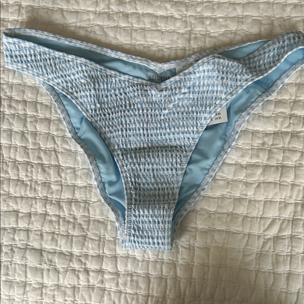 Hollister Light Blue Gingham Bottoms